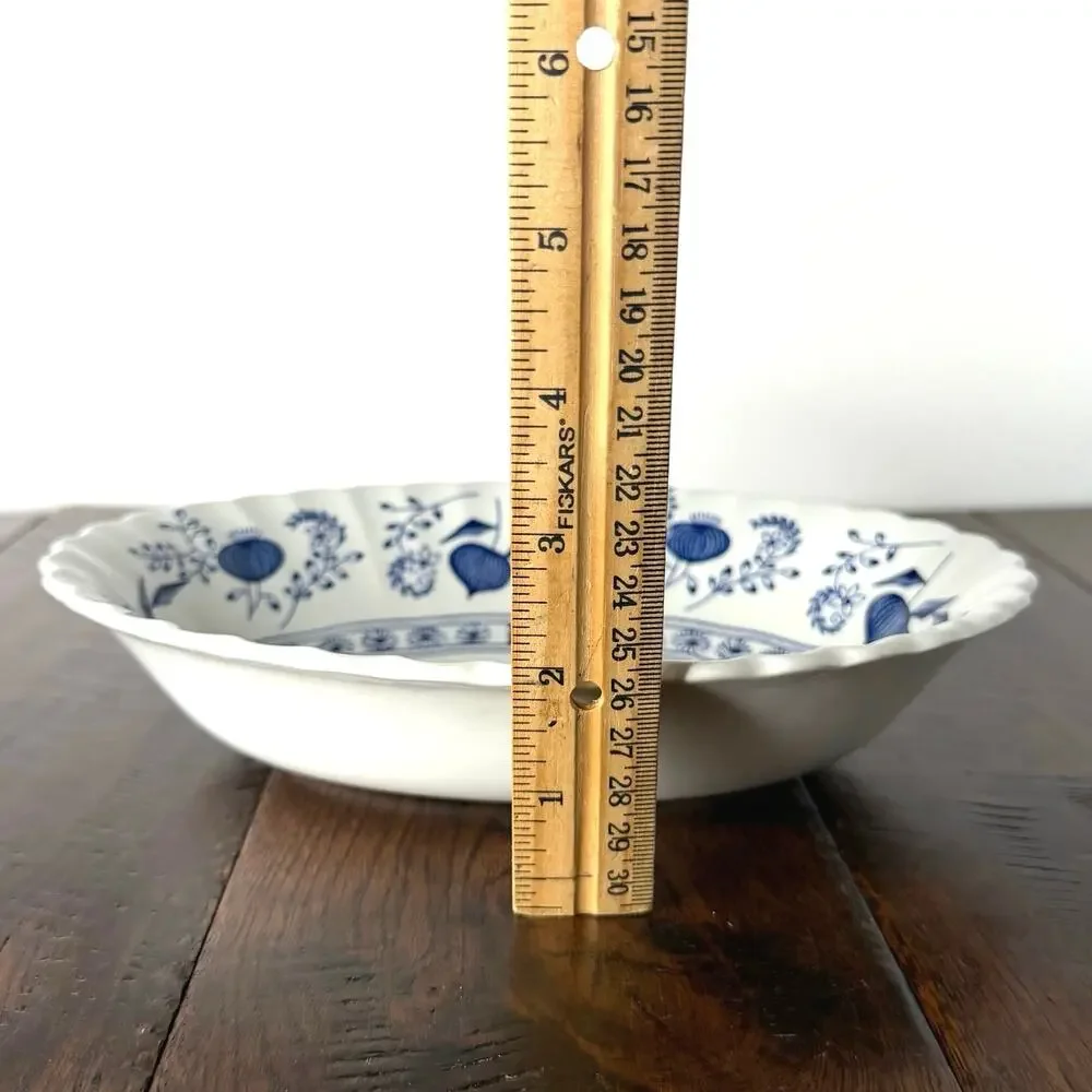 Vintage J&G Meakin Blue Nordic Oval Serving Bowl | Blue & White Transferware